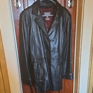 Wilsons Leather Black Long Leather Jacket